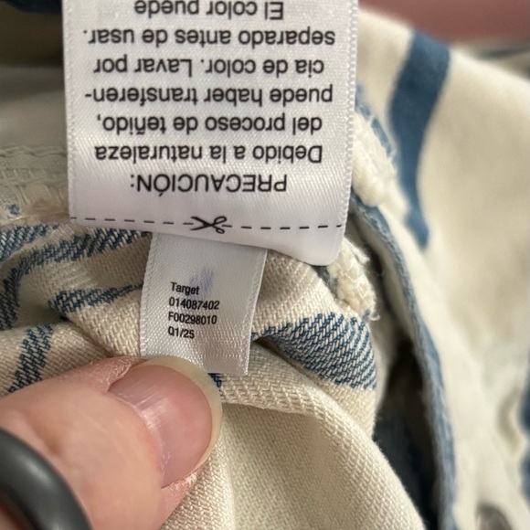 NWT Universal Thread 16 Navy Striped Mini Skirt Denim 15 inch Length Beachy - Picture 7 of 8